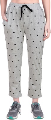 Deemed Printed Women Grey Track Pants