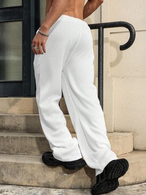 Dockstreet Striped Men White Track Pants