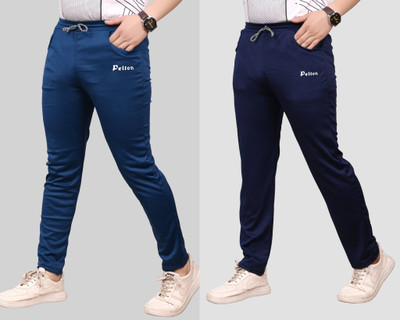 pelton Solid Men Light Blue, Blue Track Pants