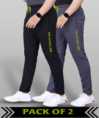 Malakar Printed Men Black, Grey Track Pants