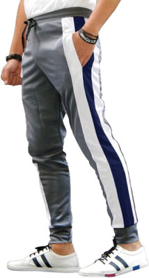 ZEDIN Colorblock Men Grey Track Pants