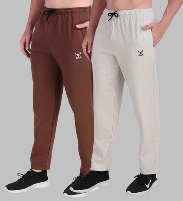 GAA Solid Men Brown, Grey Track Pants