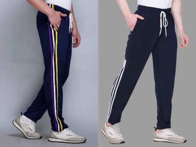 HVBK Solid Men Blue, Blue Track Pants