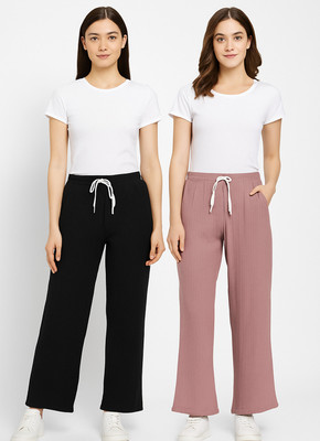 swadwshitraders Solid Women Black, Pink Track Pants