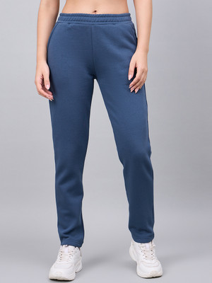 98 Degree North Solid Women Blue Track Pants