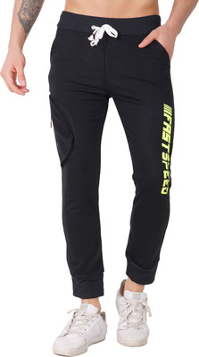 Mindsart GENZ Solid, Printed Men Black Track Pants