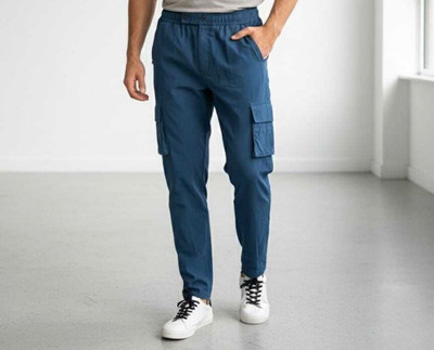 Hyraa Club Solid Men Blue Track Pants