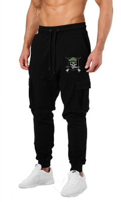 JUGULAR Printed Men Black Track Pants