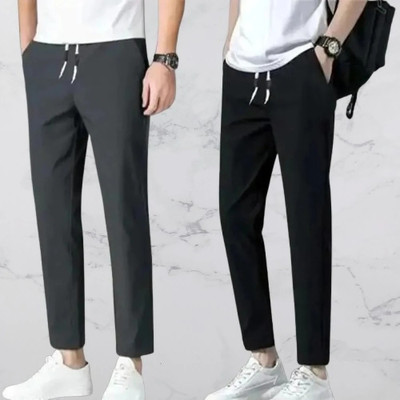 UNIANTA Solid Men Grey, Blue Track Pants