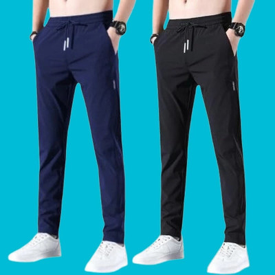 FICKA Solid Men Black, Blue Track Pants
