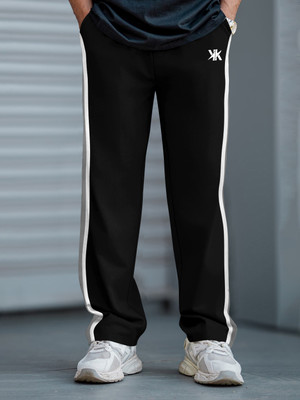 Kynetic Striped Men Grey, Black Track Pants