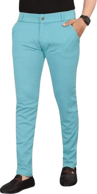 RUDRA ENTERPRISE Solid Men Light Blue Track Pants