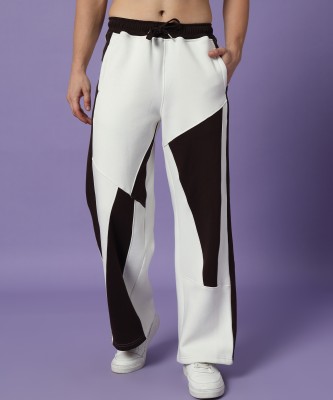 PockMAN Colorblock Men Brown, White Track Pants