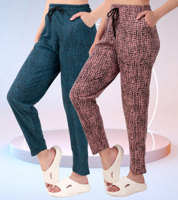 GAA Printed Women Blue, Pink Track Pants