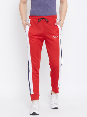 Chrome & Coral Solid, Colorblock Men Red Track Pants