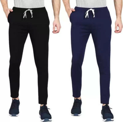 BE SWADESHI Self Design Men Black, Blue Track Pants
