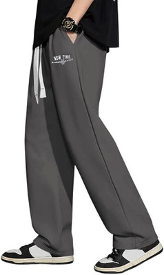 JexPuti Graphic Print Men Grey Track Pants