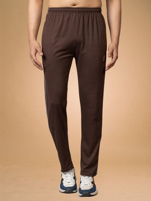 axys Solid Men Brown Track Pants