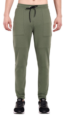 one sky Solid Men Olive Track Pants