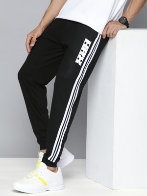 HRX by Hrithik Roshan Striped Men Black Track Pants