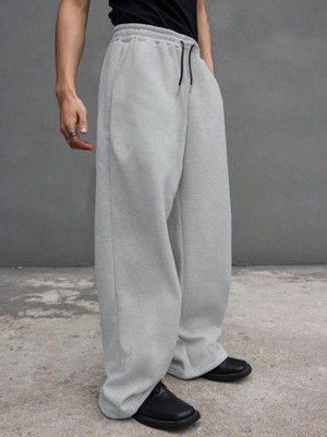 Dockstreet Solid Men Grey Track Pants