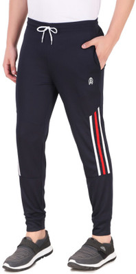 Zicada Striped Men Dark Blue Track Pants