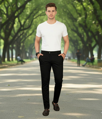 KSK Solid Men Black Track Pants