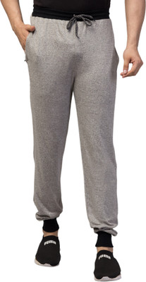 Bouyz Solid, Self Design Men Grey Track Pants