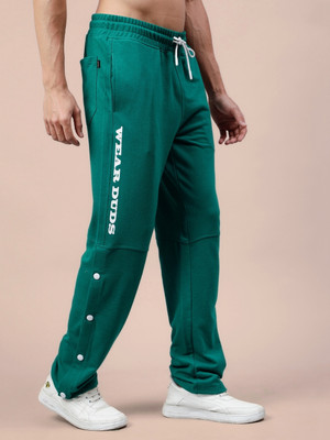 WEARDUDS Self Design Men Dark Green Track Pants