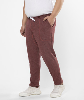 Instafab Plus Solid Men Maroon Track Pants