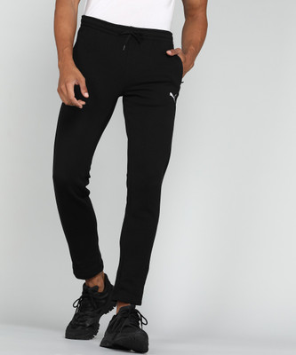 PUMA Zippered Sweatpants FL Solid Men Black Track Pants