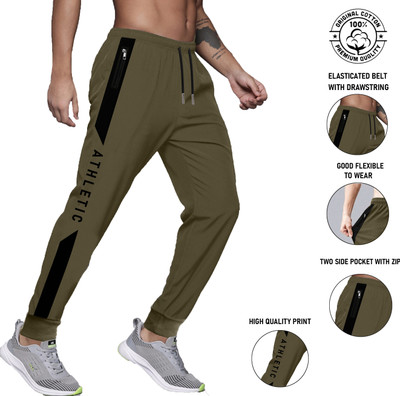 JUGULAR Printed Men Olive Track Pants