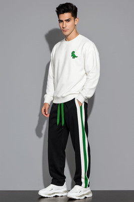 CULISH Striped Men Black Track Pants