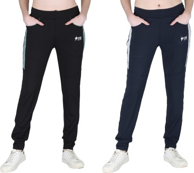 STAR THE VISION Colorblock Women Black, Blue Track Pants