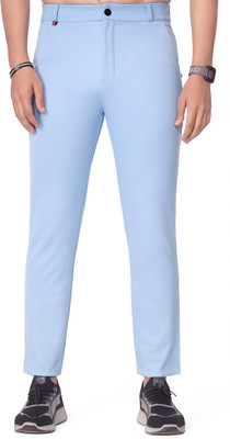 NFTRENDLYY Solid Men Light Blue Track Pants