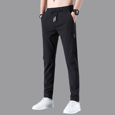 FICKA Solid Men Black Track Pants