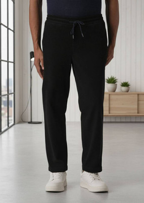 KONMODA Self Design Men Black Track Pants