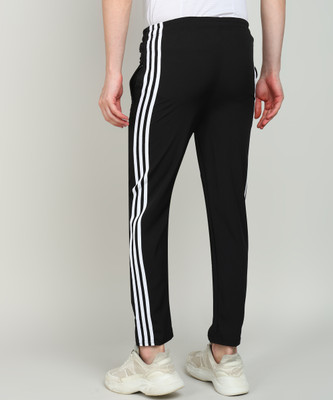 mank D Striped Men Black Track Pants