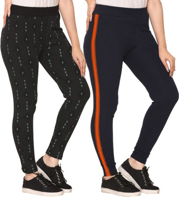 Weboasis Printed Women Dark Blue, Black Track Pants