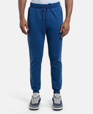 JOCKEY AM02 Super Combed Cotton Rich Solid Men Blue Track Pants