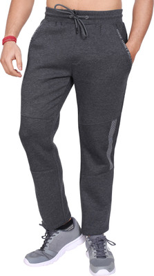 beUNIQ Solid Men Black Track Pants