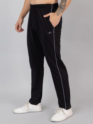 Zeffit Solid Men Black Track Pants