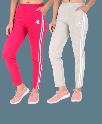 GAA Striped Women Pink, White Track Pants