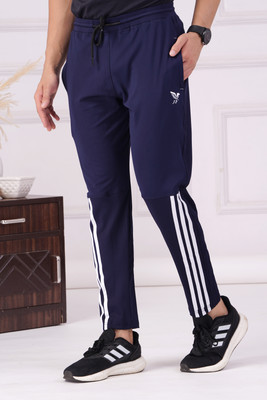 J FLISE Striped Men Dark Blue Track Pants