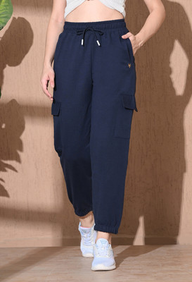 STARFOX Solid Women Blue Track Pants