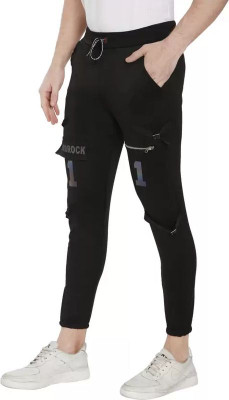 Mindsart Trending Printed Men Black Track Pants