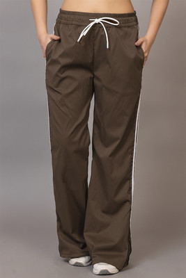 BAYSTREET Solid, Striped Women Brown Track Pants