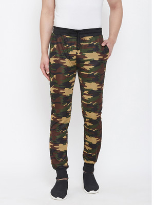 Chrome & Coral Printed Men Green Track Pants