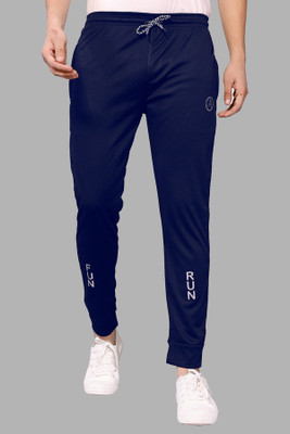Anand Printed Men Dark Blue Track Pants