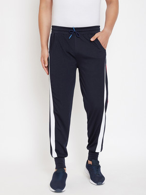 Chrome & Coral Colorblock Men Black Track Pants